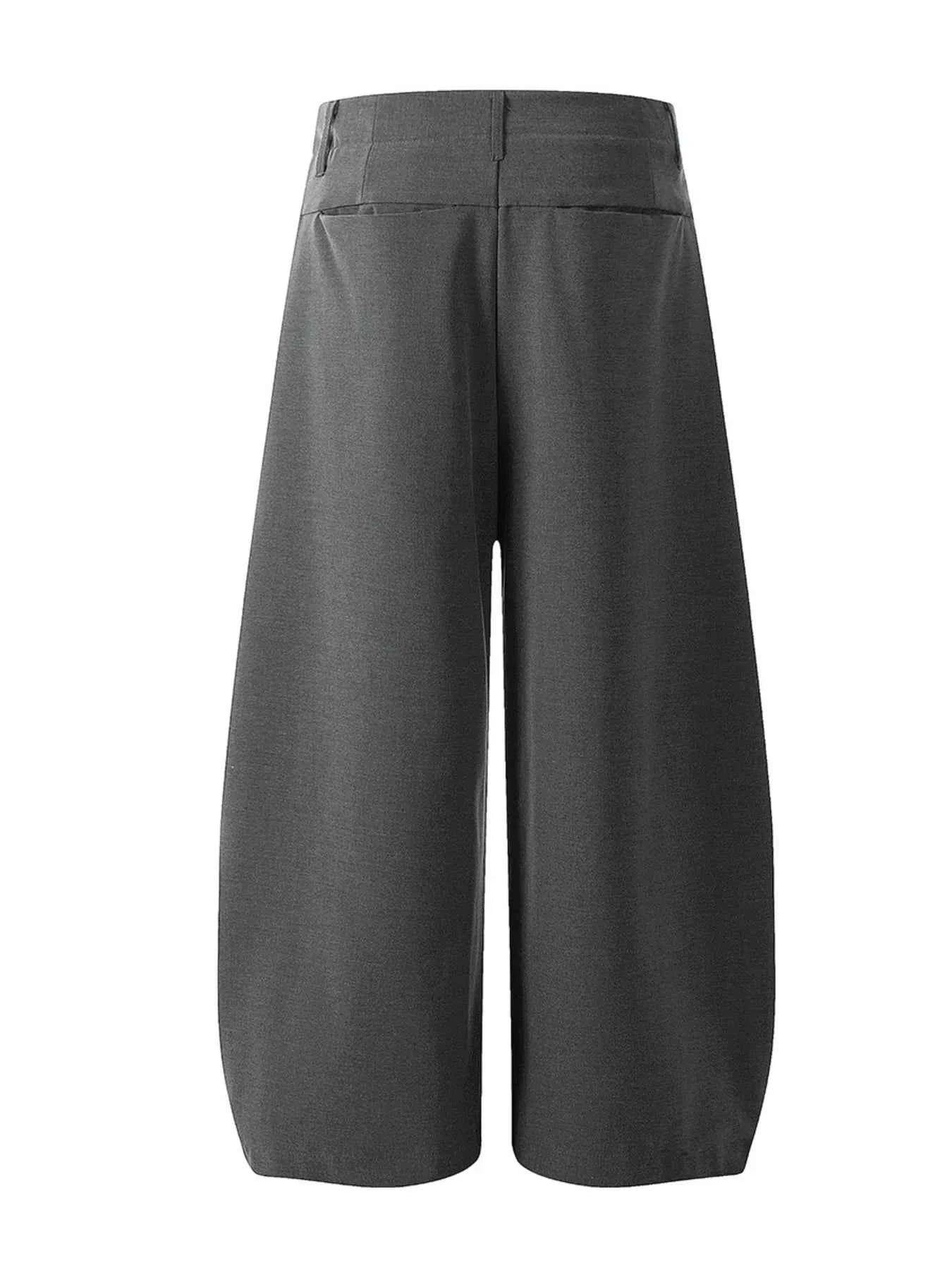 Men's High Waist Pleated Curved Pants